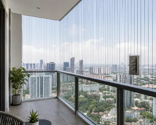 High-rise balcony safety grill